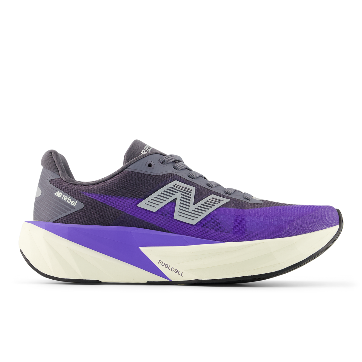 New Balance Women's FuelCell Rebel v5 8L2 WFCX8L2-ELECTRICINDIGO/TRUFFLESALT lateral