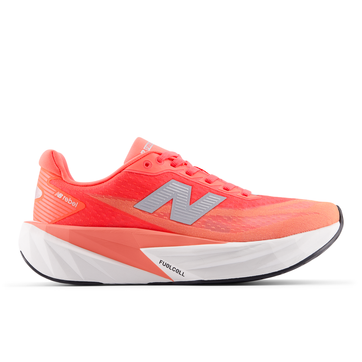 New Balance Women's FuelCell Rebel v5 L5A UrgentRed/White/SilverMetallic lateral