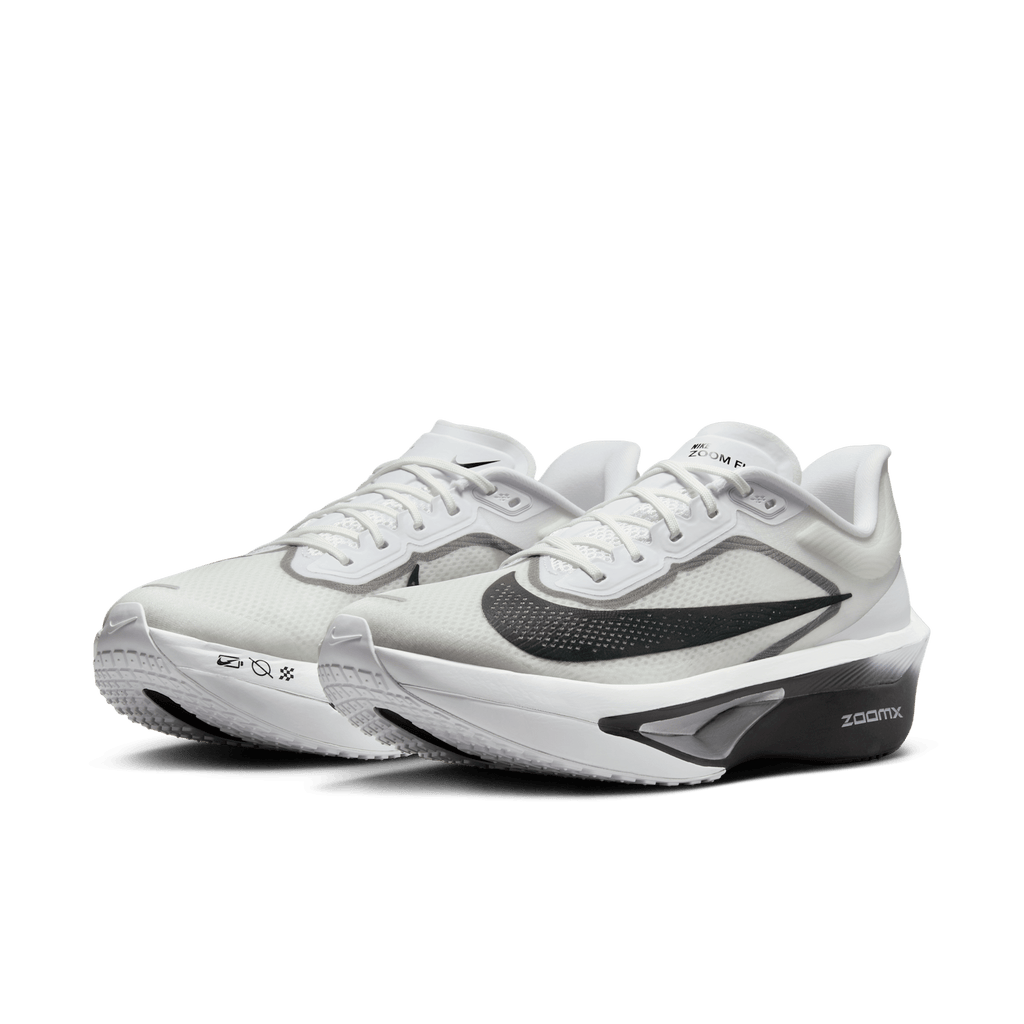 Nike Men's Zoom Fly 6 100 White/BlackSmokeGreyMetallicSilver pair angle