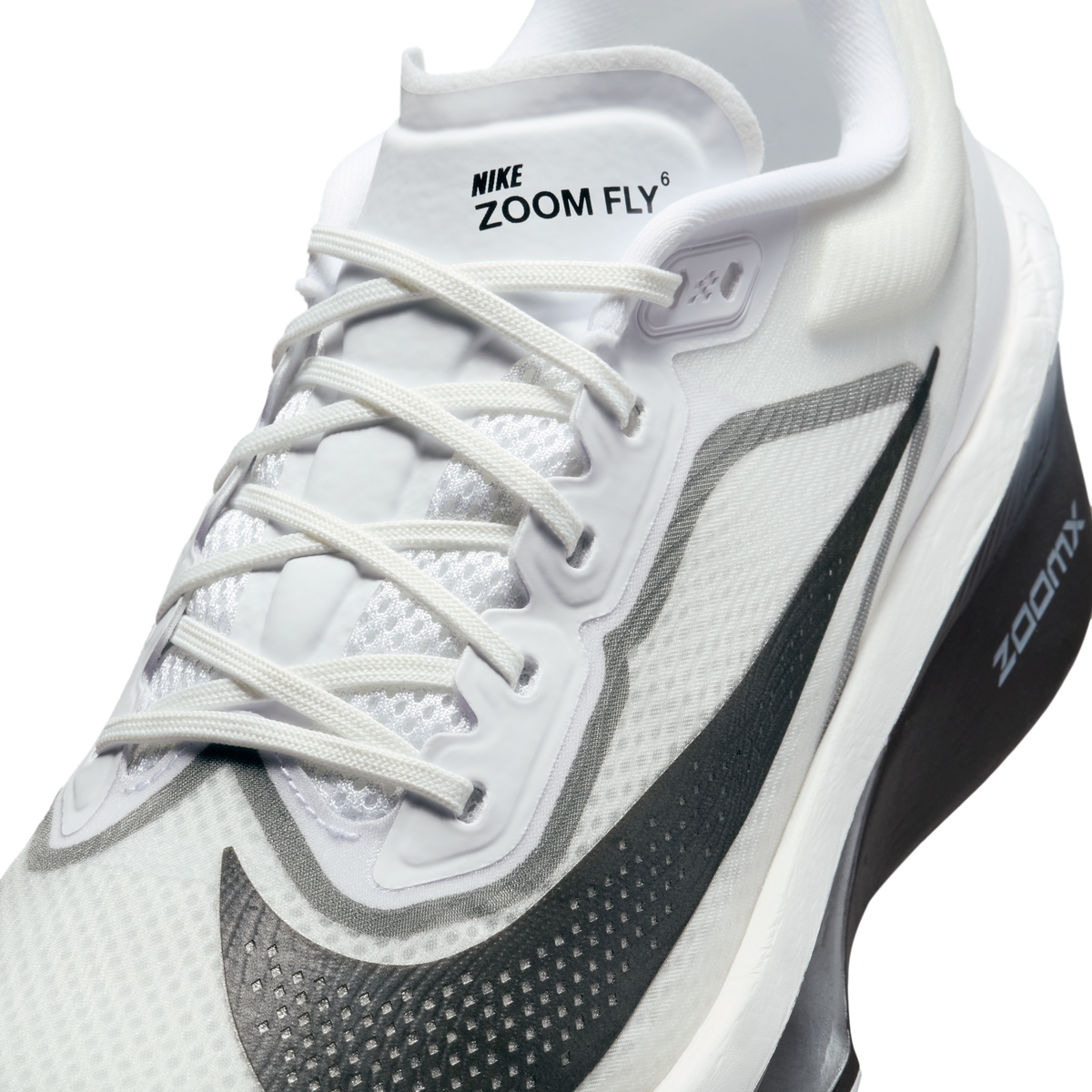 Nike Men's Zoom Fly 6 100 White/BlackSmokeGreyMetallicSilver detail