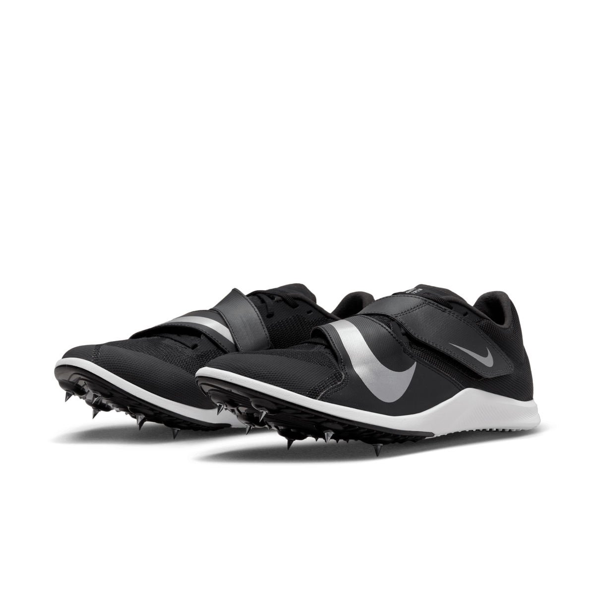 Nike Zoom Rival Jump 001 Black/MetallicSilverDkSmokeGrey pair angle